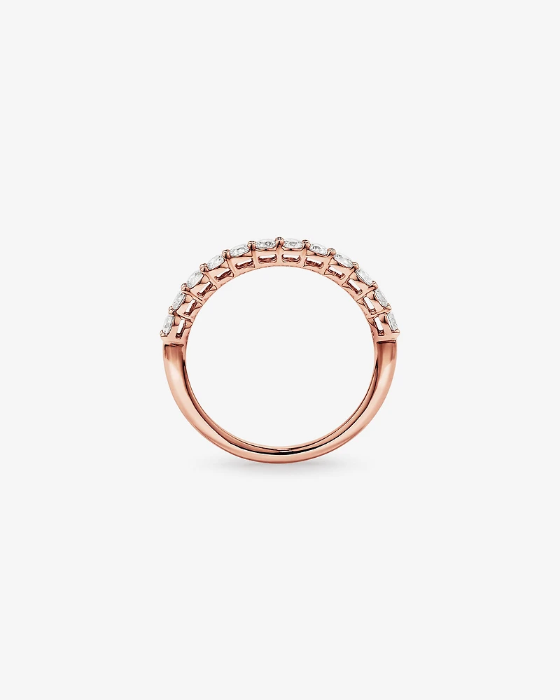 Bague De Mariage En Diamant De Laboratoire Rond Brillant De 0,60 Carat Poids Total Sertie De Griffes En Or Blanc 14 Carats