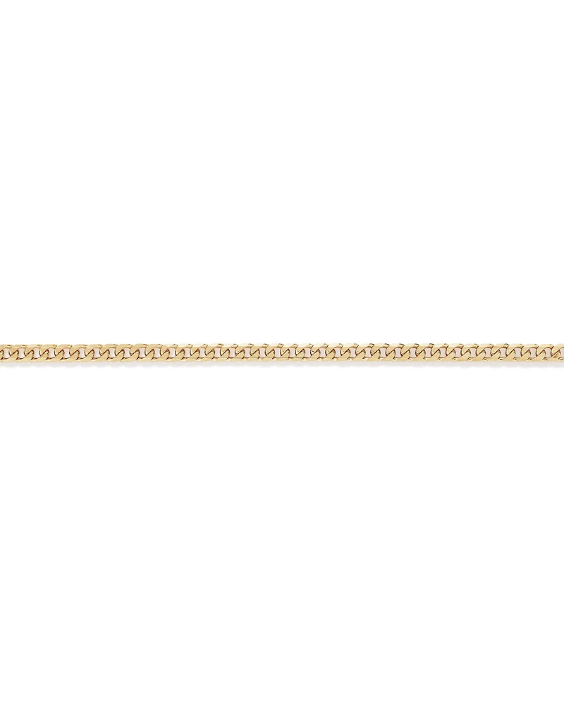 55cm (22") 8mm Width Solid Concave Bevelled Curb Chain in 10kt Yellow Gold