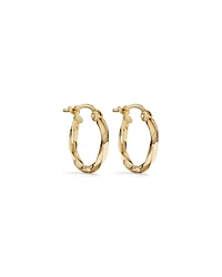10mm Square Twist Hoop Earrings in 10kt Yellow Gold