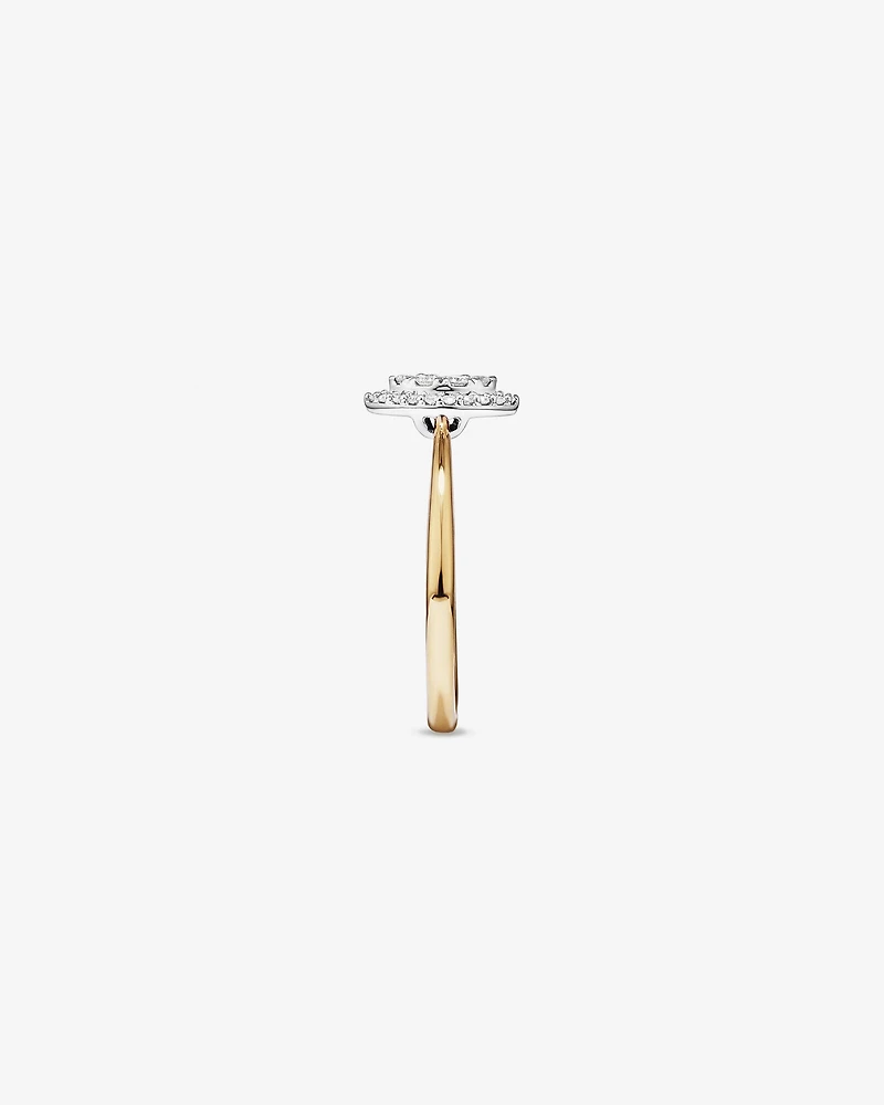 0.15 Carat TW Marquise Cluster Diamond Promise Ring in 10kt Yellow and White Gold