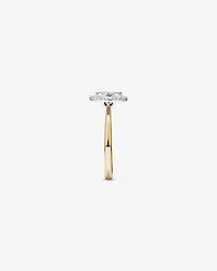 0.15 Carat TW Marquise Cluster Diamond Promise Ring in 10kt Yellow and White Gold