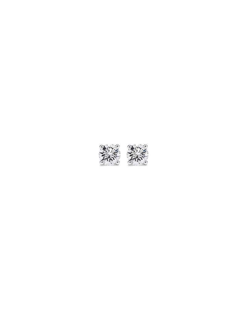 0.60 Carat TW Round Brilliant Laboratory-Grown Diamond Solitaire Stud Earrings in 10kt White Gold