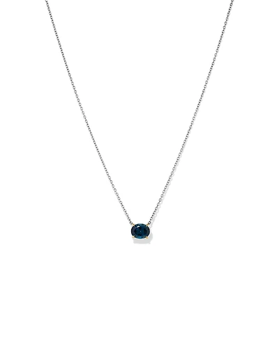 Collier en argent sterling et or jaune 10 K avec topaze bleue de Londres