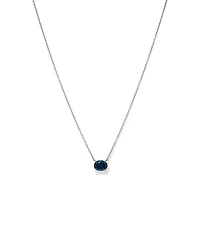 Necklace with London Blue Topaz in Sterling Silver and 10kt Yellow Gold