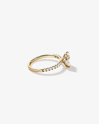 1.81 Carat TW Oval Lab-Grown Diamond Side Accent Engagement Ring in 14kt Yellow Gold
