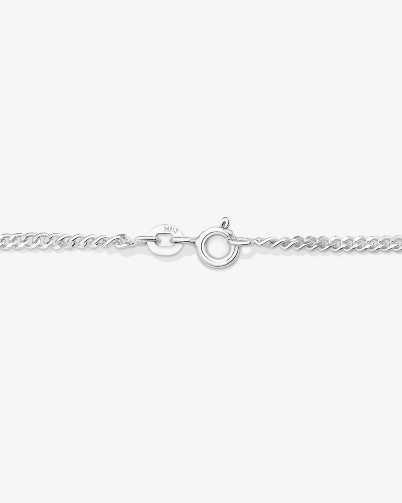 55cm (22") 1.5mm-2mm Width Curb Chain in Sterling Silver