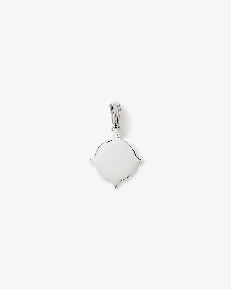 Black Diamond Compass Pendant in Sterling Silve