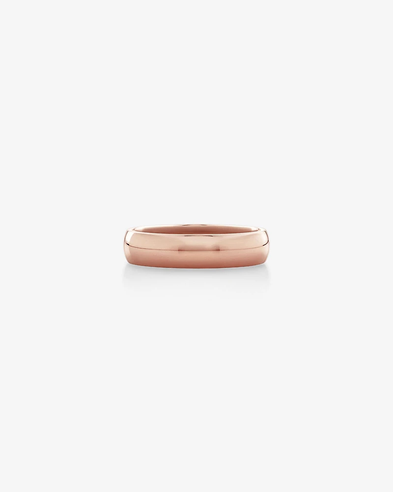 5mm High Domed Wedding Band in 10kt Rose Gold