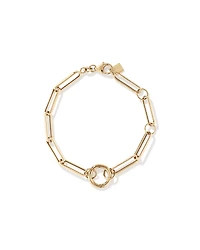18cm (7") Square Paperclip Open Pendant Bracelet in 10kt Yellow Gold