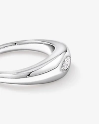 0.30 Carat TW Laboratory-Grown Marquise Diamond Dome Ring in Sterling Silver