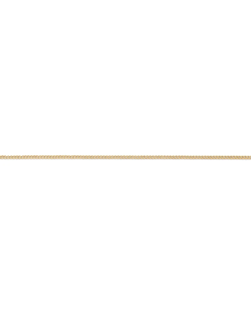 55cm (22") 3.75mm Width Solid Flat Bevelled Curb Chain in 10kt Yellow Gold