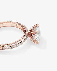 1.95 Carat TW Round Brilliant Laboratory-Grown Diamond Solitaire Side Accent Engagement Ring in 14kt White Gold