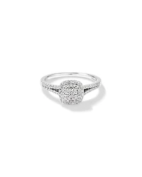 0.30 Carat TW Cushion Cluster Halo Diamond Ring in 10kt White Gold