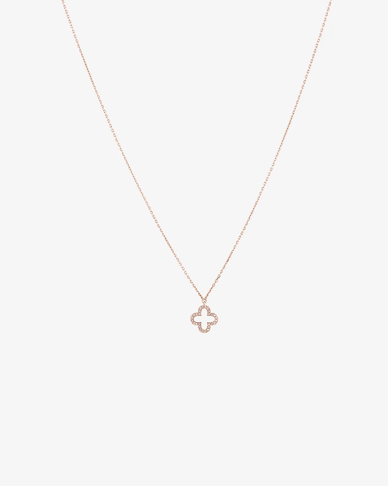 4 Leaf Clover Pendant With Diamonds In 10kt Rose Gold