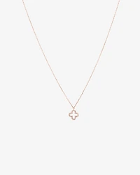 4 Leaf Clover Pendant With Diamonds In 10kt Rose Gold