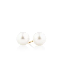 Stud Earrings with 7mm Round Cultured Freshwater Pearls in 10kt Yellow Gold