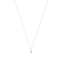 Heart Shape Cubic Zirconia Halo Pendant Necklace in Sterling Silver