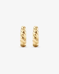 Clous d'oreilles créoles dôme taillés en diamant en or jaune 10kt