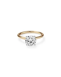 Bague De Fiançailles Solitaire En Diamant De Laboratoire Rond Brillant De 2 Carats Poids Total En Or Blanc 14 Carats