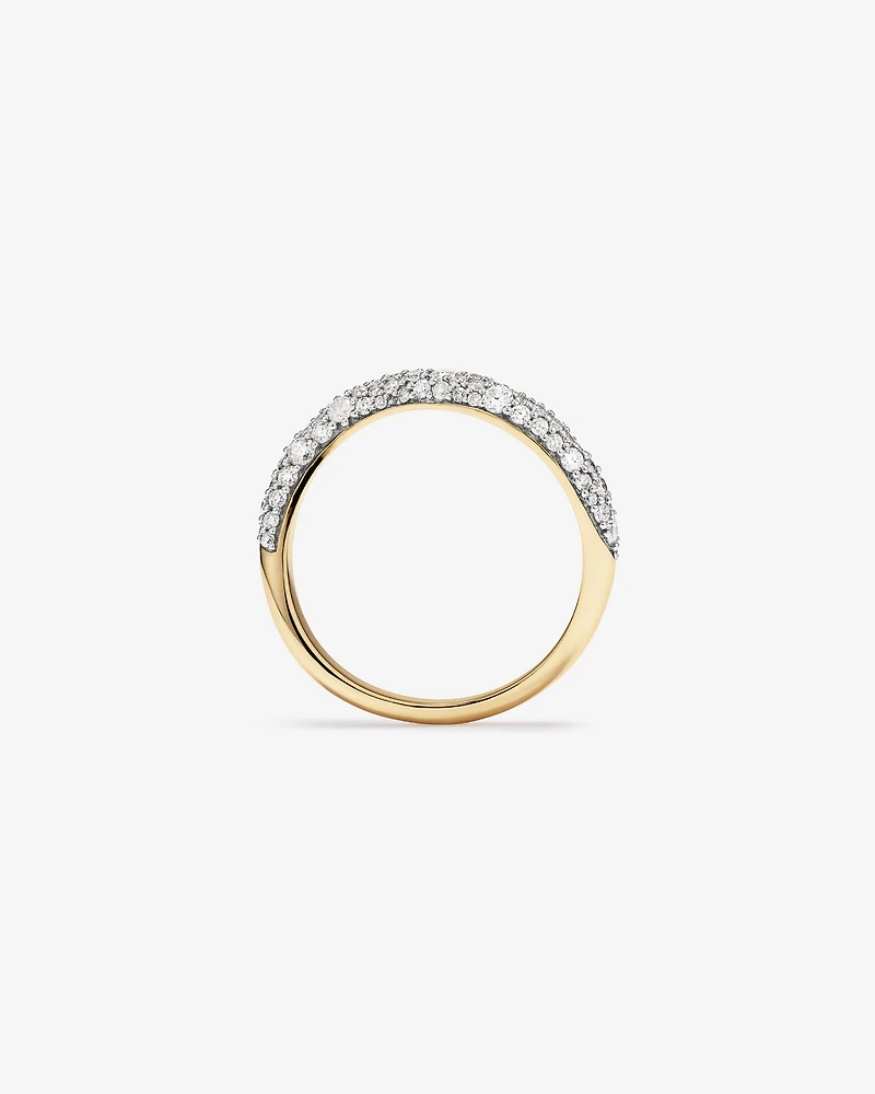 Carat TW Diamond Stardust Wave Ring in 10kt Yellow Gold