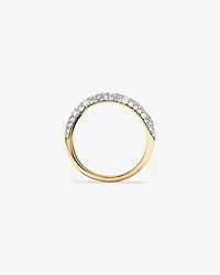 Carat TW Diamond Stardust Wave Ring in 10kt Yellow Gold