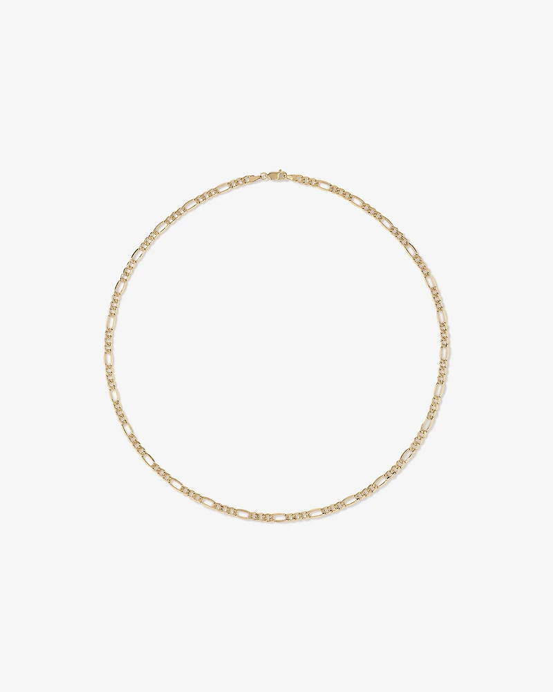 50cm (20") Hollow Figaro Chain in 10kt Yellow Gold