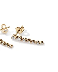 0,50 carat TW Boucles d'oreilles pendantes graduées en diamant en or jaune 18kt