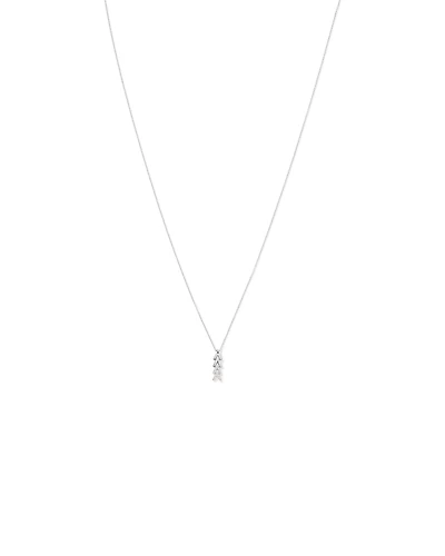 Cubic Zirconia Chevron Pendant Necklace in Sterling Silver