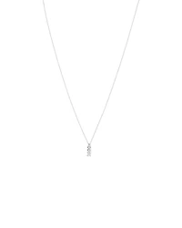 Cubic Zirconia Chevron Pendant Necklace in Sterling Silver