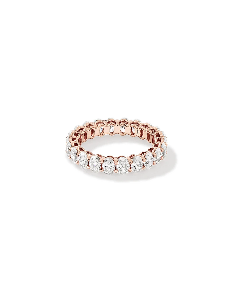 3.15 Carat TW Oval Laboratory-Grown Diamond Eternity Ring in 14kt White Gold