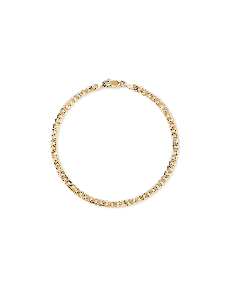 21cm (8.5") 3.75mm Flat Beveled Curb Bracelet in 10kt Yellow Gold