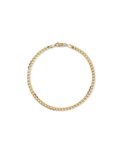 21cm (8.5") 3.75mm Flat Beveled Curb Bracelet in 10kt Yellow Gold