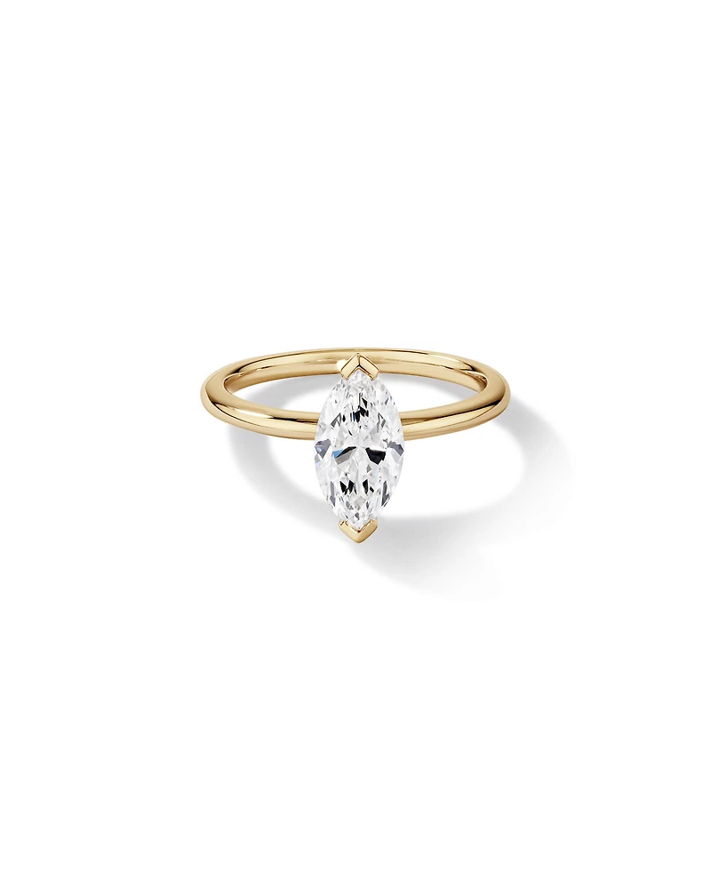 1.25 Carat TW Marquise Laboratory-Grown Diamond Solitaire Engagement Ring in 14kt White Gold