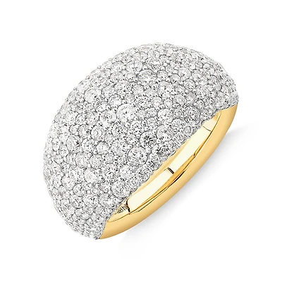 Stardust Ring with 4.06TW of Diamonds in 14kt Yellow Gold and Rhodium