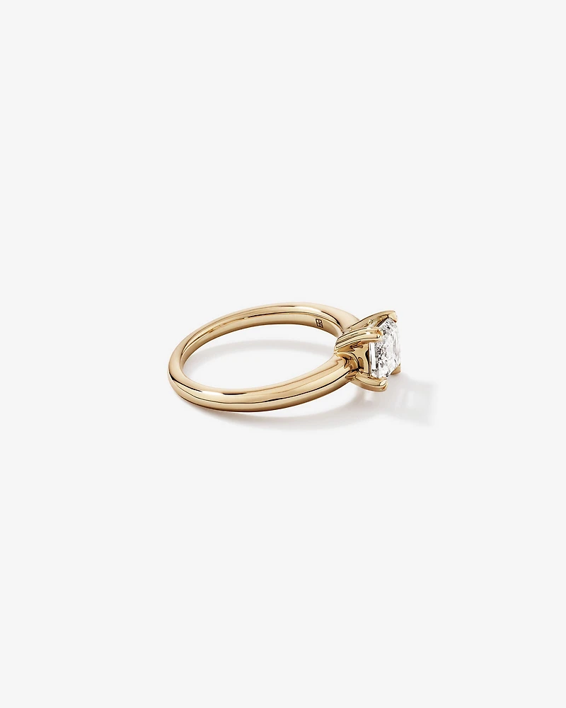 2.00 Carat TW Emerald Cut Laboratory-Grown Diamond Offset East West Engagement Ring in 14kt Yellow Gold