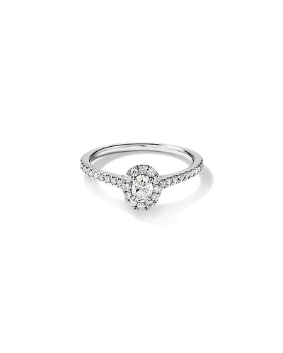 Oval Halo Ring with 0.50 Carat TW of Diamonds in 14kt White Gold