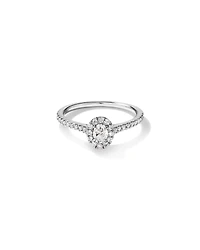 Oval Halo Ring with 0.50 Carat TW of Diamonds in 14kt White Gold
