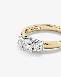 1.00 Carat TW Three Stone Round Brilliant Diamond Engagement Ring in 14kt Yellow and White Gold