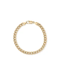 21cm (8.5") 6.8mm Semi-Solid Diamond Cut Curb Bracelet in 10kt Yellow Gold