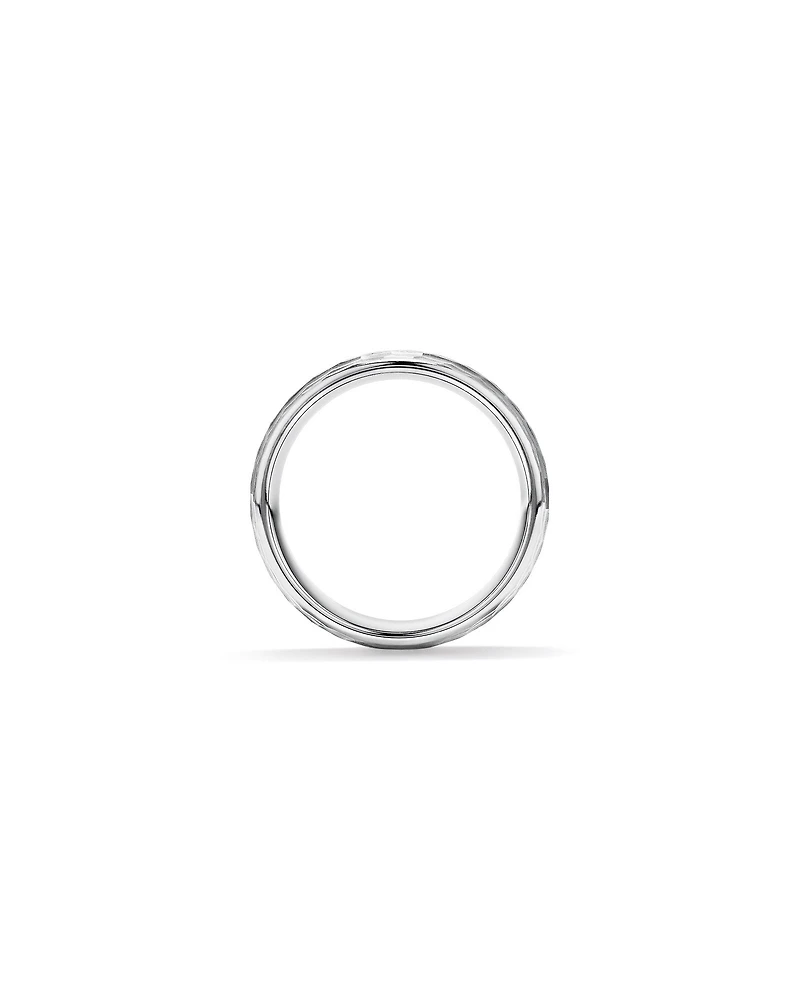 8mm Hammered Wedding Band in Tungsten