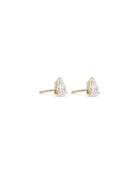 1.00 Carat TW Pear Cut Laboratory-Grown Diamond Solitaire Stud Earrings in 10kt Yellow Gold