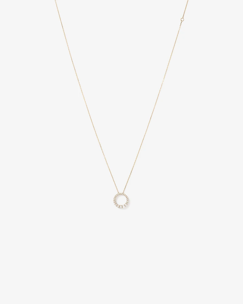 0.38 Carat TW Diamond Graduated Circle Necklace in 10kt Yellow Gold
