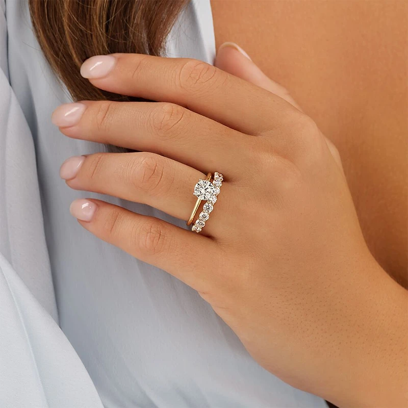 Ring with 1.30 Carat TW Laboratory Grown Diamonds in 14kt White Gold