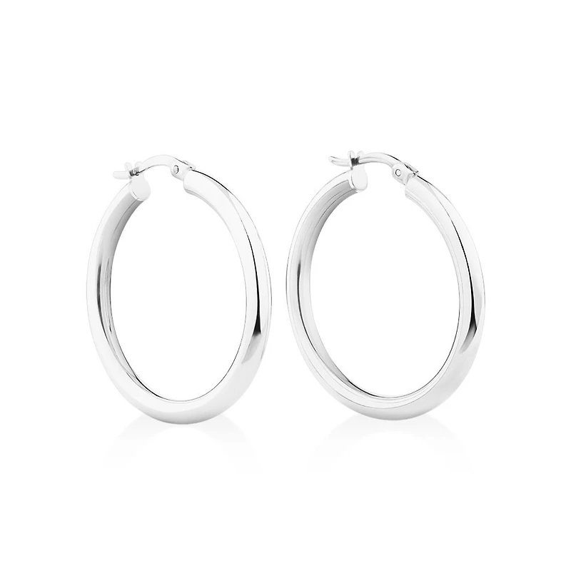 25mm Hoop Earrings in Sterling Silver