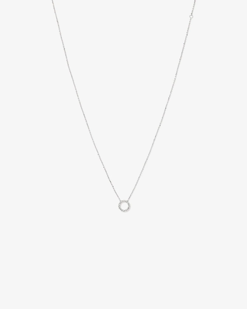 Carat TW Diamond Circle Necklace in 10kt White Gold