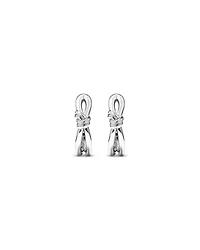 Knot Half Hoop Stud Earrings in Sterling Silver