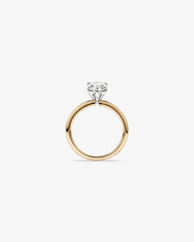 2.00 Carat TW Pear Cut Laboratory-Grown Diamond Solitaire Engagement Ring in 14kt Yellow and White Gold