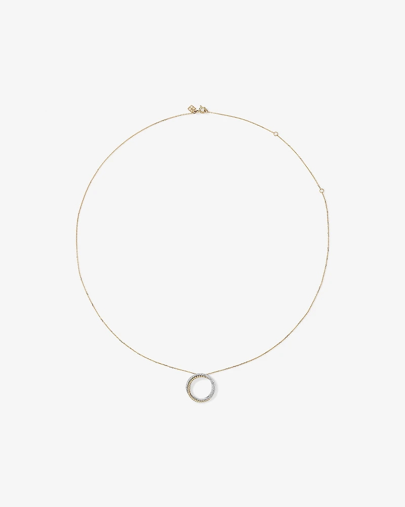 Collier pendentif croisé TW avec diamants TW de 0,11 carat en argent sterling et or jaune 10 carats