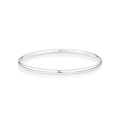 3.7mm Solid Round Bangle in Sterling Silver