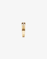 15 Carat TW Round Brilliant Half Bevelled Edge Channel Set Men's Ring in 10kt Yellow Gold